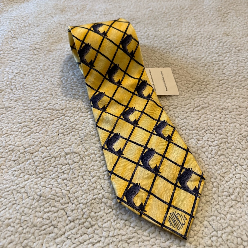 Yellow and Blue Designer Tie